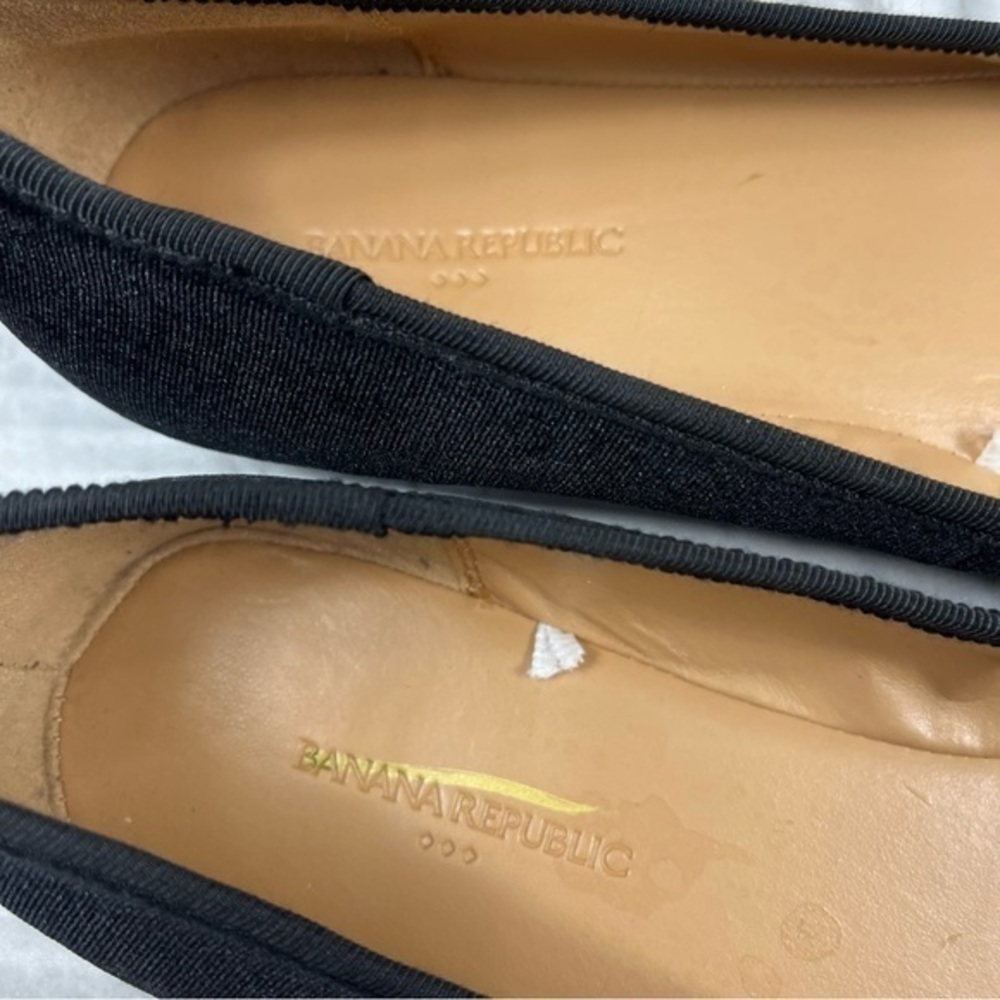 Banana Republic Black Velvet Jeweled Pointed Toe Flats Women’s Size 8 - Picture 11 of 12